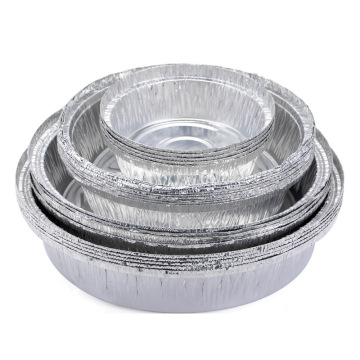 Récipient en aluminium rond en argent pour la cuisson du gâteau, barbecue